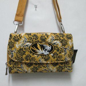 Missouri Tigers Bloom Embroide Crossbody Bag Purse Wallet Phone Slot quilted NEW